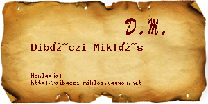 Dibáczi Miklós névjegykártya